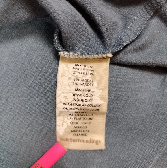 SOFT SURROUNDINGS Teal Beckett Cutout Keyhole Tunic Top SIZE PL - Picture 9 of 9